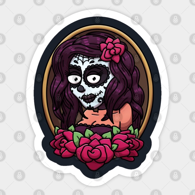 Sugar Skull Pin Up Girl Sticker by TheMaskedTooner